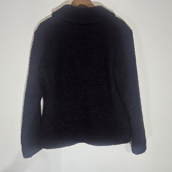 Eileen Fisher Womens Jacket Large Brown Wool Blend Satin Lined Winter Outerwear - Picture 2 of 12